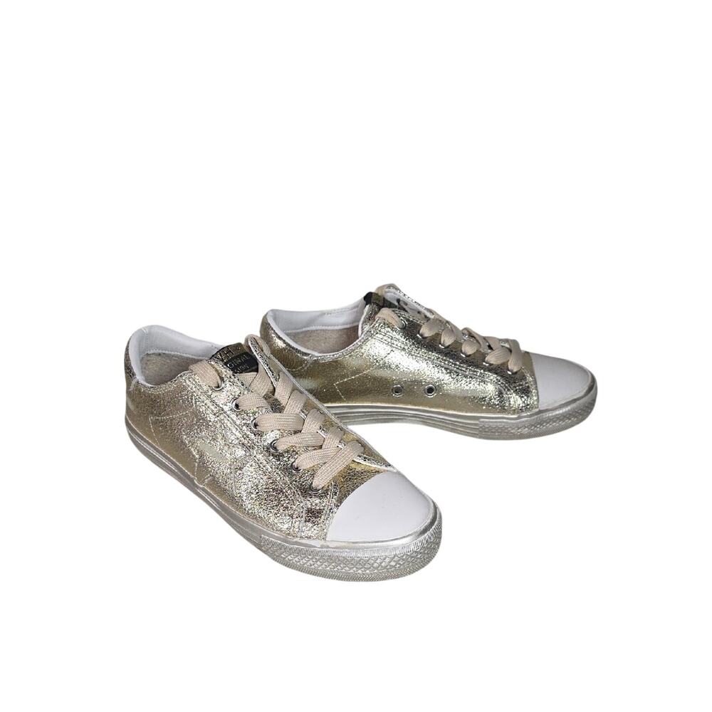 Vintage Havana Shine Metallic Foil Gold Sneakers Womens Size 8